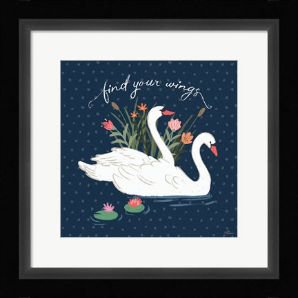 Framed Swan Lake II Print