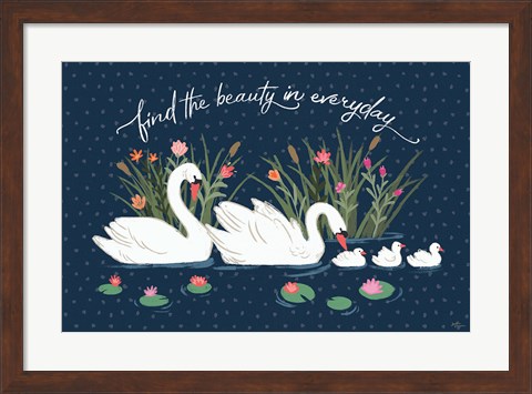 Framed Swan Lake I Print
