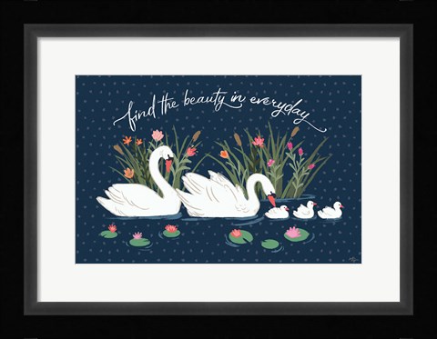 Framed Swan Lake I Print