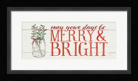 Framed Merry and Bright Print