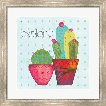 Framed Southwest Cactus I Print