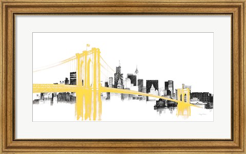 Framed Skyline Crossing Yellow Print