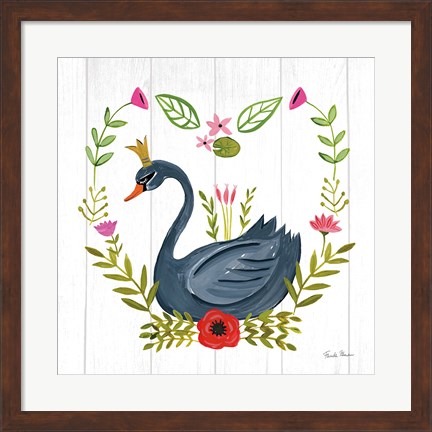 Framed Swan Love II Print