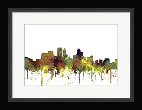 Framed Minneapolis Minnesota Safari Buff Print