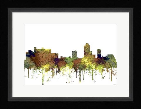 Framed New Brunswick New Jersey Skyline - Safari Buff Print