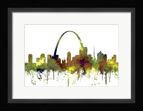 Framed St Louis Missouri Skyline - Safari Buff Print