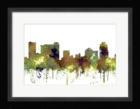 Framed St Petersburg Florida Skyline - Safari Buff Print