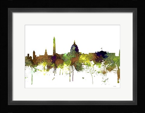 Framed Washington DC Skyline - Safari Buff Print