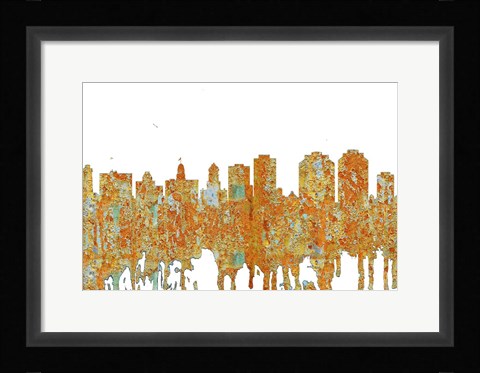 Framed Halifax NSSkyline - Rust Print
