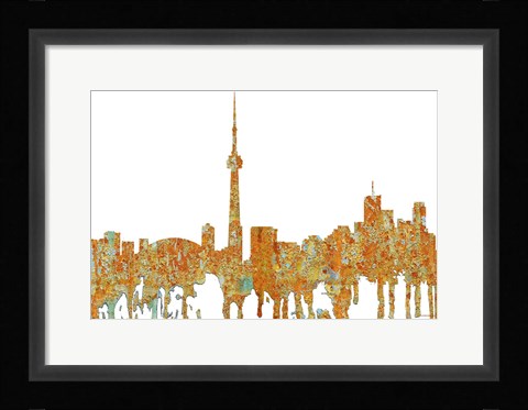 Framed Toronto Ont Skyline - Rust Print