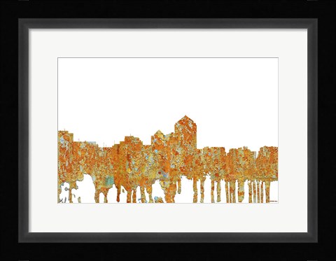 Framed Albuquerque New Mexico Skyline - Rust Print