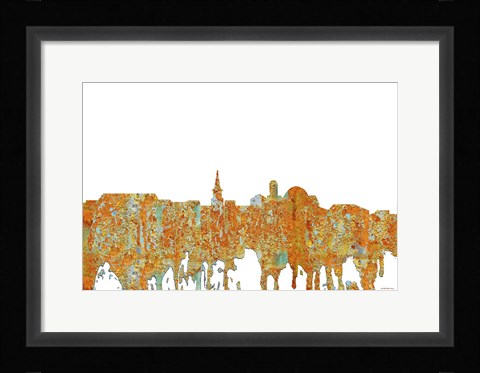 Framed Alexandria Virginia Skyline - Rust Print