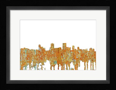 Framed Anchorage Alaska Skyline - Rust Print