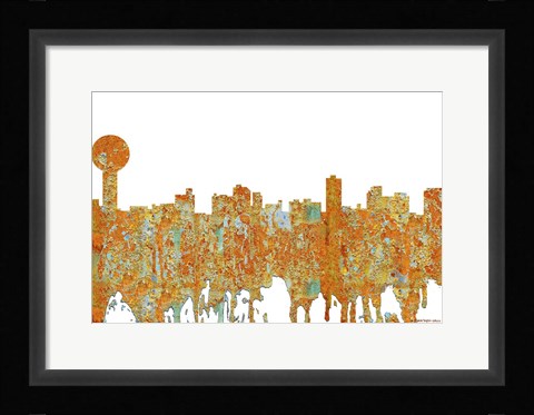 Framed Knoxville Tennessee Skyline - Rust Print