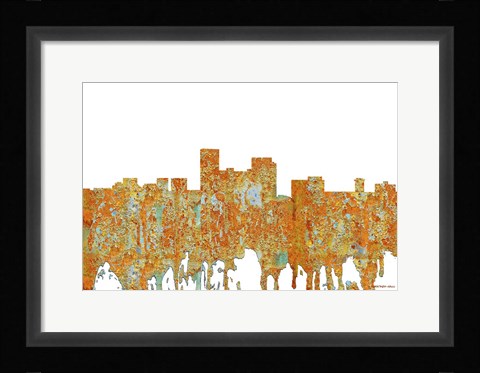 Framed Lexington Kentucky Skyline - Rust Print