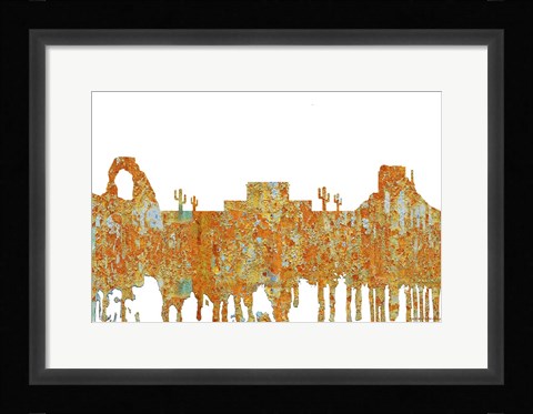 Framed Mesa Arizona Skyline - Rust Print