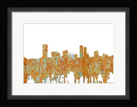 Framed Milwaukee Wisconsin Skyline - Rust Print