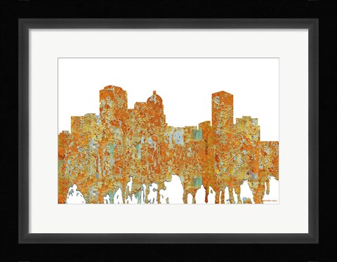 Framed Montgomery Alabama - Rust Print