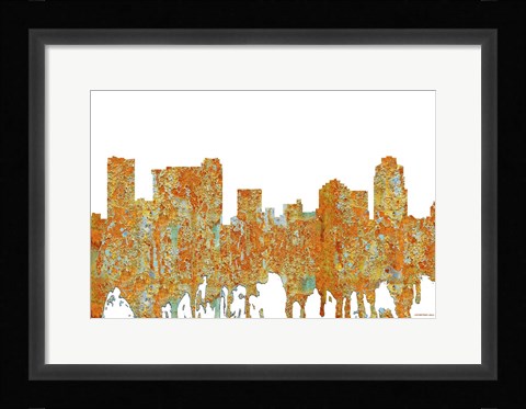 Framed St Petersburg Florida Skyline - Rust Print