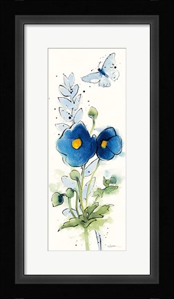 Framed Independent Blooms Blue VI Print