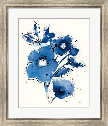 Framed Independent Blooms Blue III Print