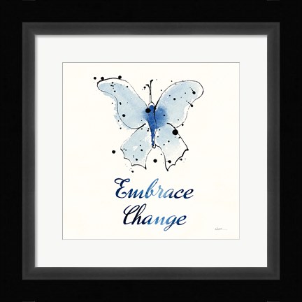 Framed Independent Blooms Blue X Print