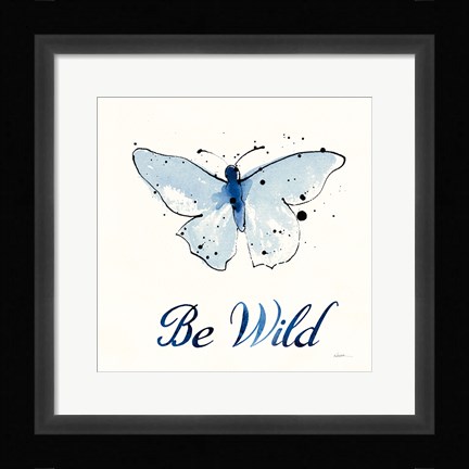 Framed Independent Blooms Blue IX Print