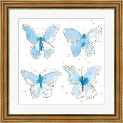 Framed Gilded Butterflies Print