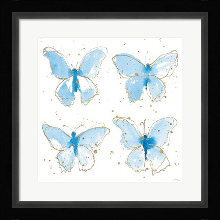 Framed Gilded Butterflies Print