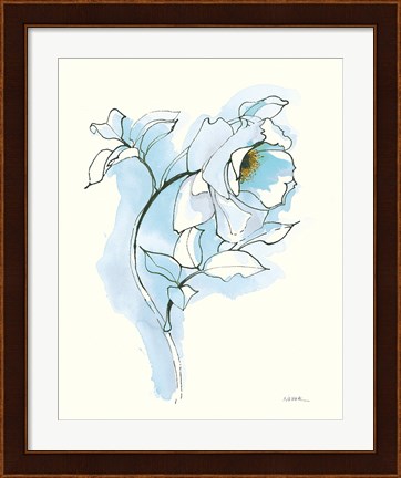 Framed Carols Roses III Blue Print