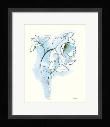 Framed Carols Roses III Blue Print