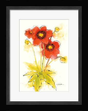 Framed Flores Rojas II Print
