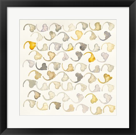 Framed Pewter and Brass Pattern Print