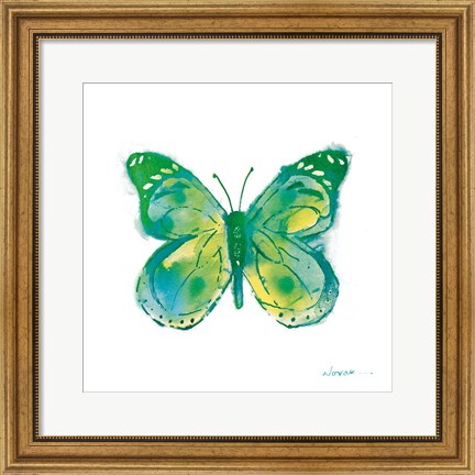 Framed Birdsong Garden Butterfly I on White Print