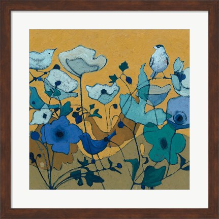 Framed Birdy Birdy Royal Blue Print