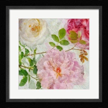 Framed Peonies and Roses I Print