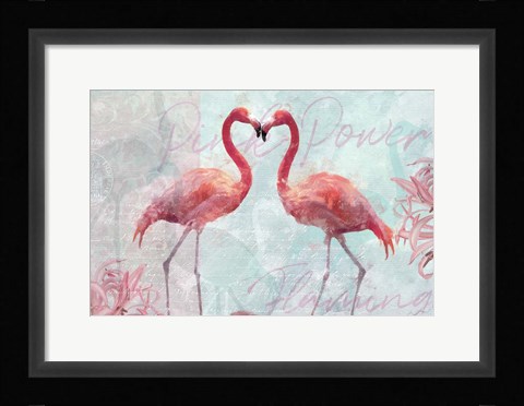 Framed Flamingo Power Print
