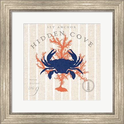 Framed Island Findings II Crab Print