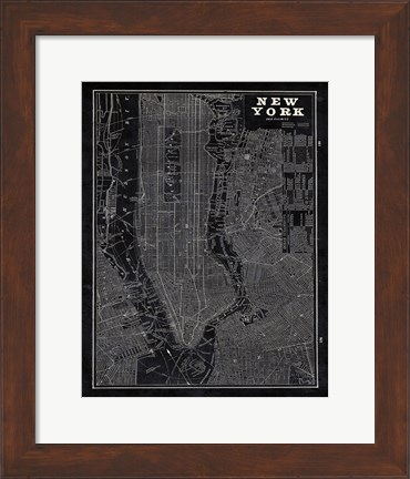 Framed Blueprint Map New York Print