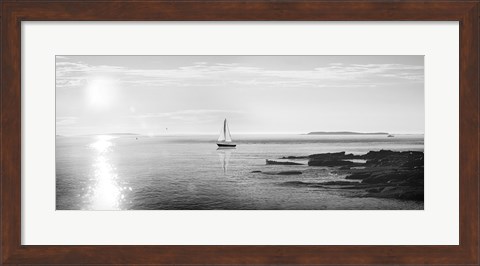 Framed Evening Sail Black and White Print