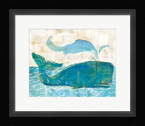 Framed On the Waves I Whale Spray Print