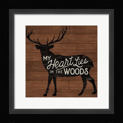 Framed Lake Lodge II on Walnut Print