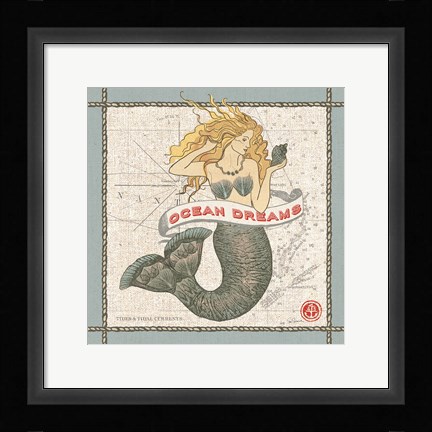 Framed Drift Away Mermaid Print