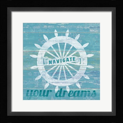 Framed Drift Captains Wheel Print