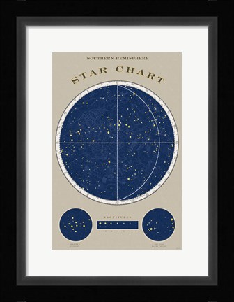 Framed Southern Star Chart Print