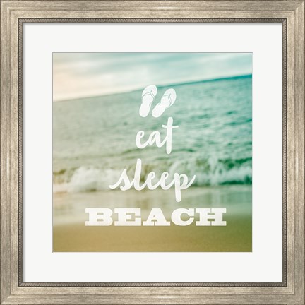 Framed Eat Sleep Beach Print