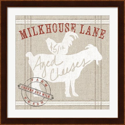Framed Farm Linen Goat Print