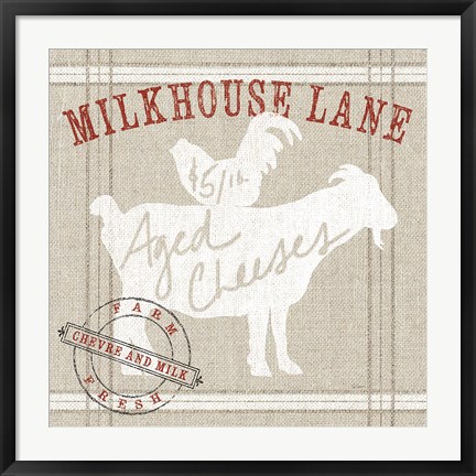 Framed Farm Linen Goat Print