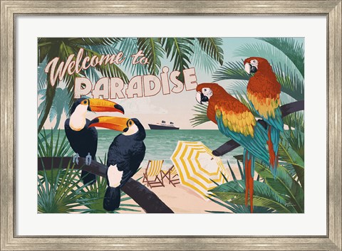 Framed Welcome to Paradise I Print