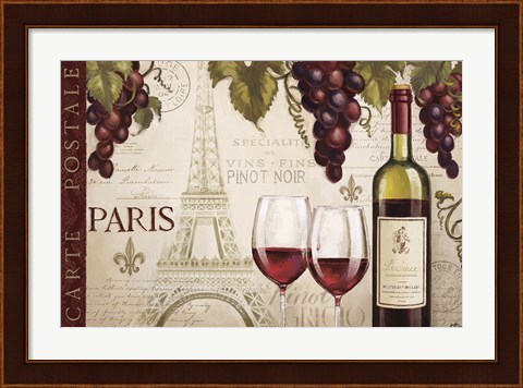 Framed Wine in Paris I Print